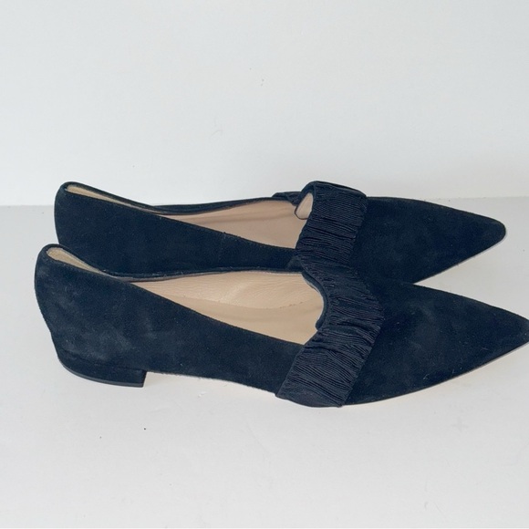 L.K. Bennett Vienetta Suede Leather Pointed Toe Flat Loafers 39 Ribbon Detail - Picture 5 of 12